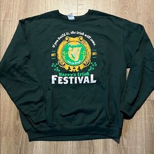 Irish Pub Green Crewneck Sweatshirt Size XL